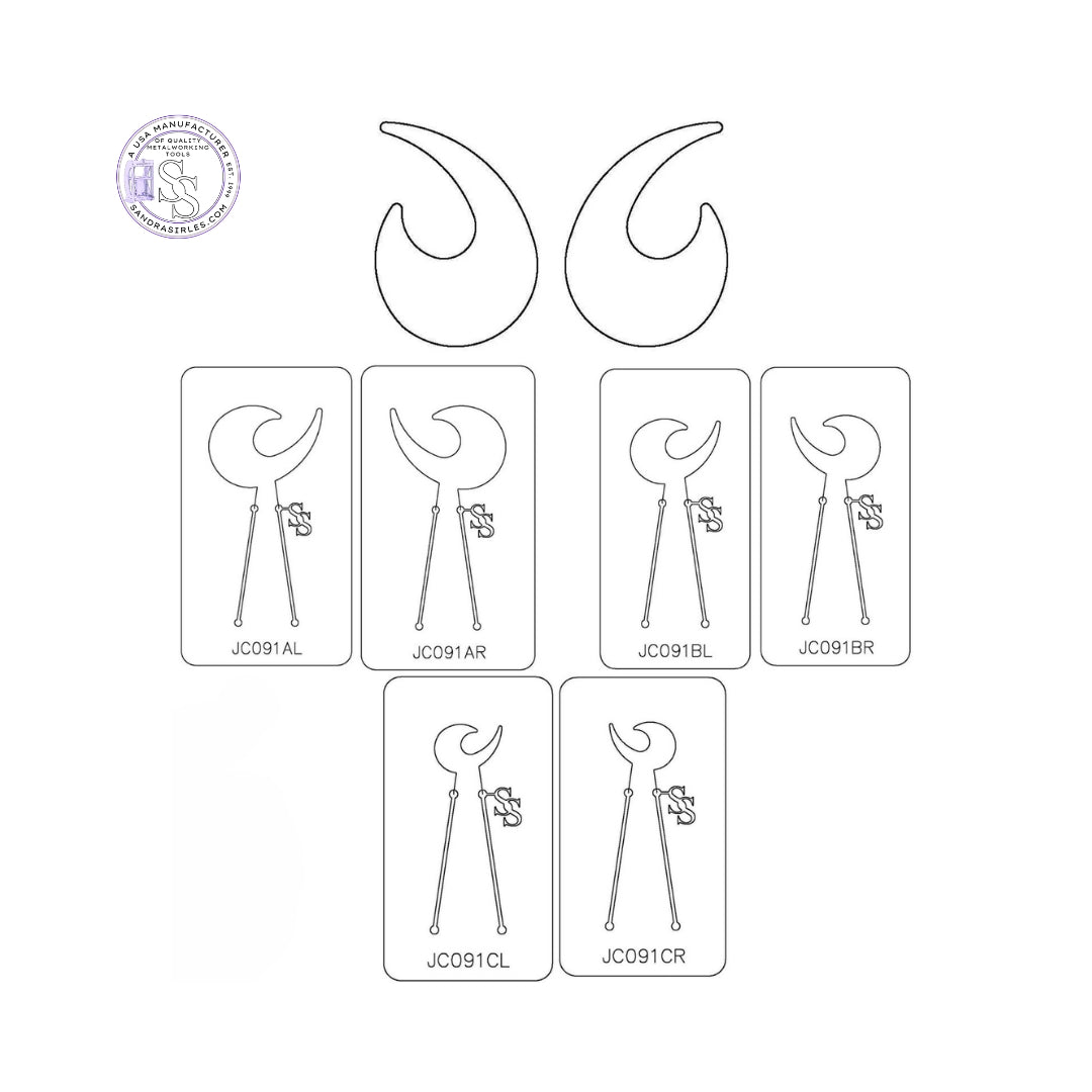 PANCAKE DIE JC091 EARRING COMPONENT LEFT OR RIGHT